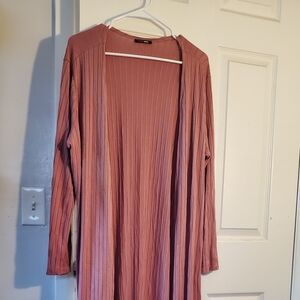 Fashion Nova Dusty Rose Long Sleeve Duster
